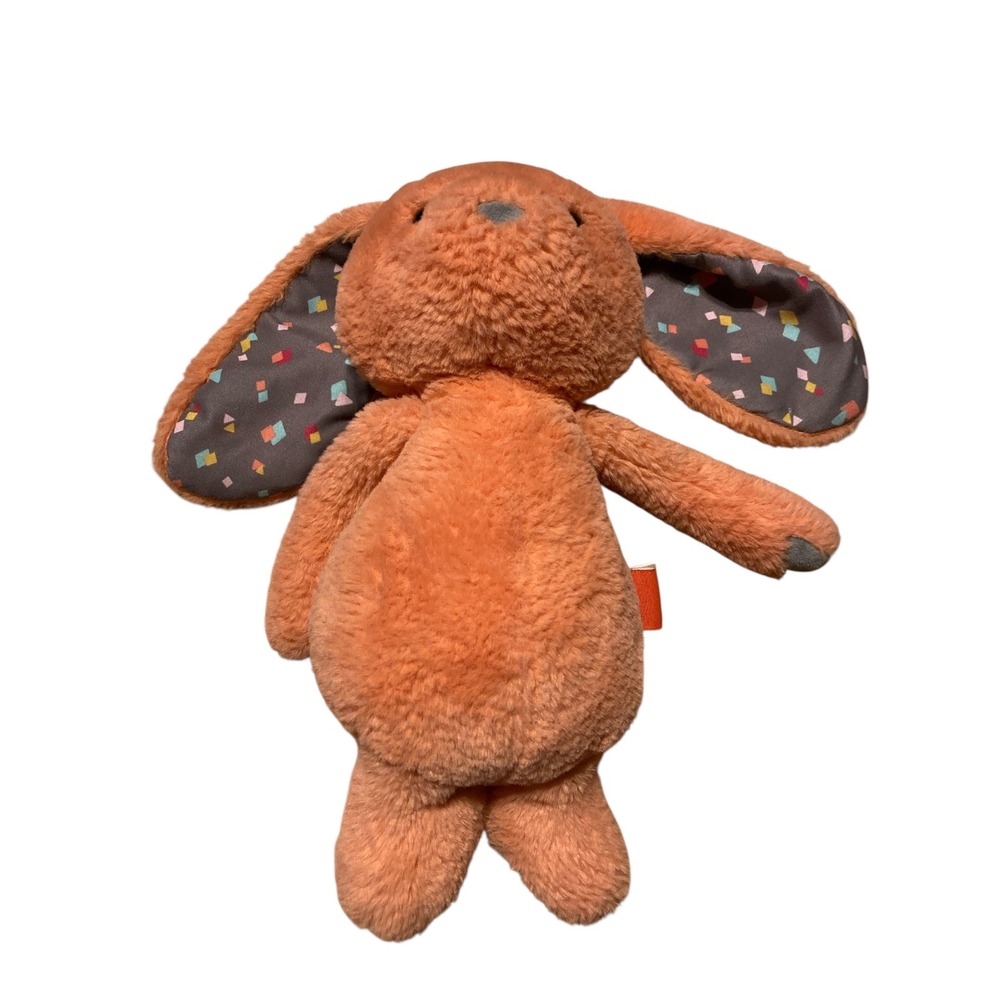 B. Softies Plush Bunny Rabbit Orange Floppy Ears Geometric Print 12 Inch Stuffed